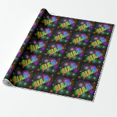 Rainbow First Name "LIAM" + Fireworks Cadeaupapier (Uitgerold)