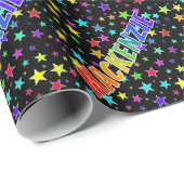 Rainbow First Name "MACKENZIE" + Sterren Cadeaupapier (Rol Hoek)