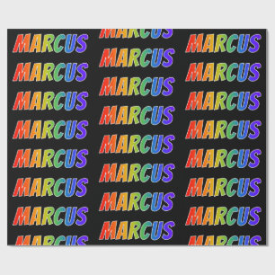 Rainbow First Name "MARCUS"; vun & kleurrijk Cadeaupapier