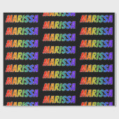 Rainbow First Name "MARISSA"; vun & kleurrijk Cadeaupapier (Vlak)