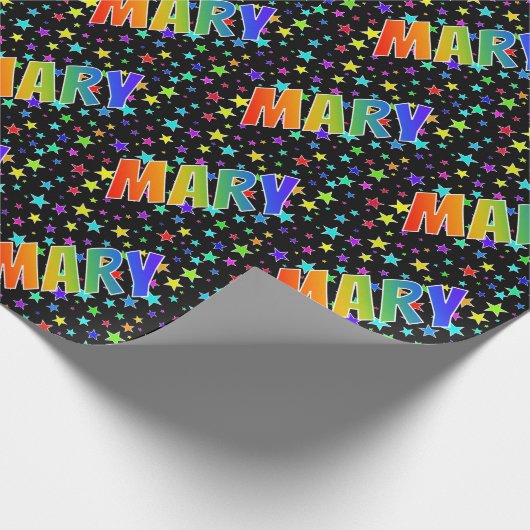 Rainbow First Name "MARY" + sterren Cadeaupapier (Hoek)