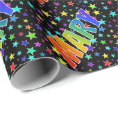 Rainbow First Name "MARY" + sterren Cadeaupapier (Rol Hoek)