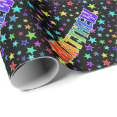 Rainbow First Name "MATTHEW" + sterren Cadeaupapier (Rol Hoek)