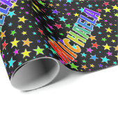 Rainbow First Name "MICHAELA" + sterren Cadeaupapier (Rol Hoek)