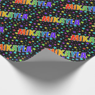 Rainbow First Name "MIKAYLA" + sterren Cadeaupapier