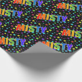 Rainbow First Name "MISTY" + sterren Cadeaupapier (Hoek)