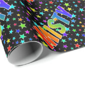 Rainbow First Name "MISTY" + sterren Cadeaupapier (Rol Hoek)