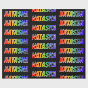Rainbow First Name "NATASHA"; vun & kleurrijk Cadeaupapier