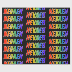 Rainbow First Name "NEVAEH"; vun & kleurrijk Cadeaupapier