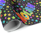 Rainbow First Name "NOLAN" + sterren Cadeaupapier (Rol Hoek)