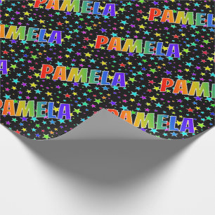 Rainbow First Name "PAMELA" + sterren Cadeaupapier