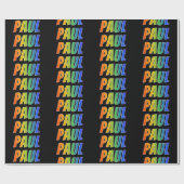 Rainbow First Name "PAUL"; vun & kleurrijk Cadeaupapier (Vlak)