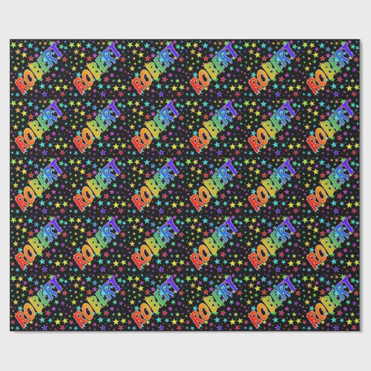 Rainbow First Name "ROBERT" + sterren Cadeaupapier (Vlak)