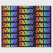Rainbow First Name "SHAWN"; flauw & kleurrijk Cadeaupapier (Vlak)