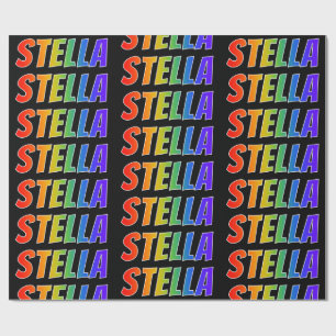 Rainbow First Name "STELLA"; vun & kleurrijk Cadeaupapier
