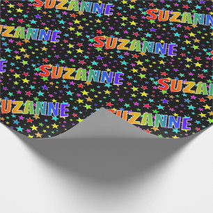 Rainbow First Name "SUZANNE" + Sterren Cadeaupapier