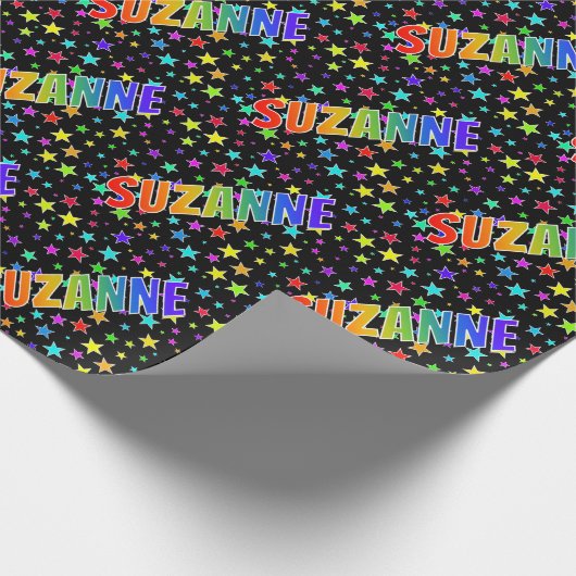 Rainbow First Name "SUZANNE" + Sterren Cadeaupapier (Hoek)