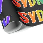 Rainbow First Name "SYDNEY" (SYDNEY); flauw & kleu Cadeaupapier (Rol Hoek)