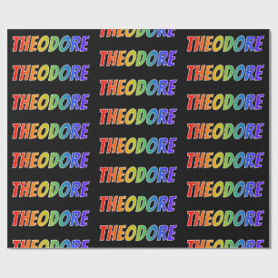 Rainbow First Name "THEODORE" (Voornaam regenboogv Cadeaupapier