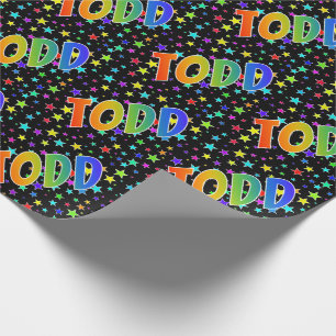 Rainbow First Name "TODD" + sterren Cadeaupapier