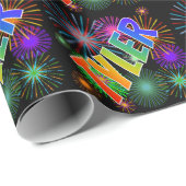 Rainbow First Name "TYLER" + Fireworks Cadeaupapier (Rol Hoek)