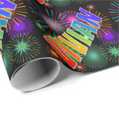 Rainbow First Name "VIVIAN" + Fireworks Cadeaupapier (Rol Hoek)