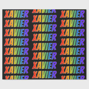Rainbow First Name "XAVIER" (Voornaam voor regenbo Cadeaupapier