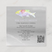 *~* RAINBOW Fish Beach Silver Sand Zee Dining Vierkante Visitekaartje (Achterkant)