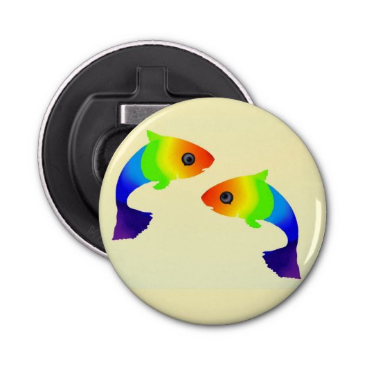 Rainbow Fish Button Bottle Opener (Voorkant)