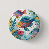 Rainbow Fish in Underwater Ronde Button 3,2 Cm (Voorkant)