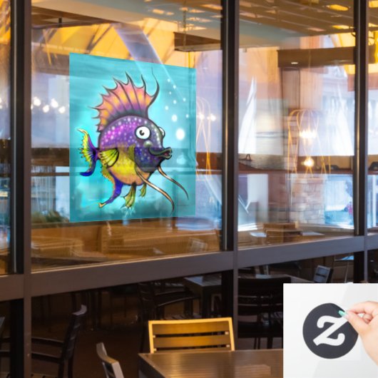 Rainbow Fish Window Cling Raamsticker (Restaurant Raam)