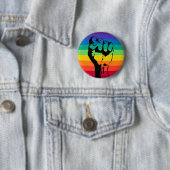 Rainbow FIST-knop LGBT PRIDE Ronde Button 5,7 Cm (In situ)