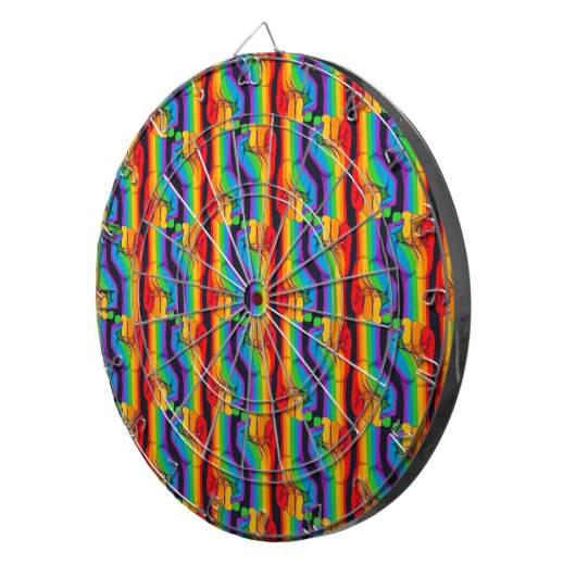 Rainbow Fist Pattern Dartbord (Voorkant Rechts)