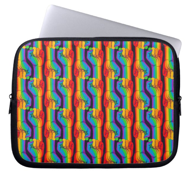Rainbow Fist Pattern Laptop Sleeve (Voorkant)