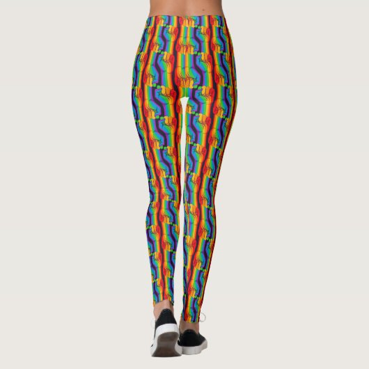Rainbow Fist Pattern Leggings (Achterkant)