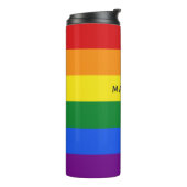 Rainbow Flag aangepaste naam tumbler Thermosbeker (Gedraaid links)