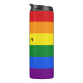 Rainbow Flag aangepaste naam tumbler Thermosbeker (Geroteerd rechts)