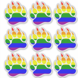 Rainbow Flag Beer Paw Sticker