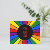 RAINBOW FLAG BUTTON RAYS + uw teken of tekst Briefkaart (Staand voorkant)