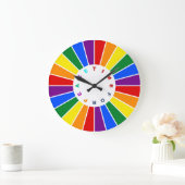 RAINBOW FLAG BUTTON RAYS + uw teken of tekst Grote Klok (Huis)