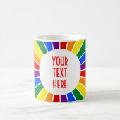 RAINBOW FLAG BUTTON RAYS + uw teken of tekst Koffiemok (Center)