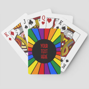 RAINBOW FLAG BUTTON RAYS + uw teken of tekst Pokerkaarten