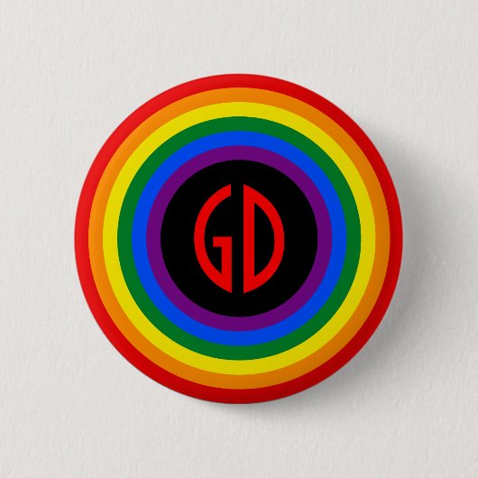 RAINBOW FLAG BUTTON + uw teken of monogram (Voorkant)