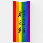RAINBOW FLAG COLOREN / LGBT + uw ideeën Spandoek (Verticaal)