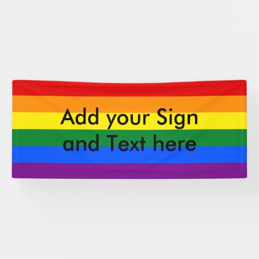 RAINBOW FLAG COLOREN / LGBT + uw ideeën Spandoek (Horizontaal)