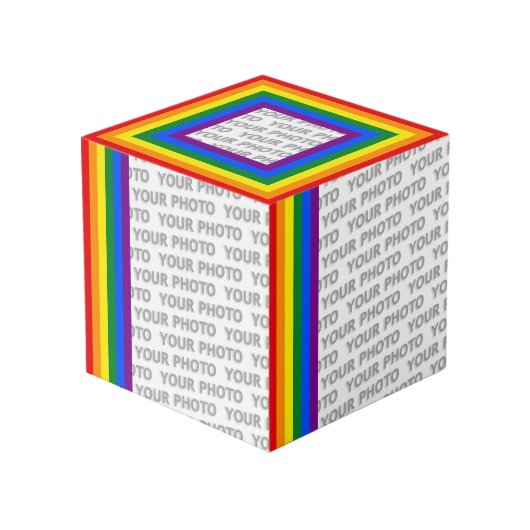 RAINBOW FLAG COLOREN + uw ideeën Kubus (Voorkant hoekig)