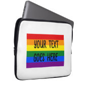 Rainbow Flag "creëer Your Own" Aangepaste tekst Laptop Sleeve (Voorkant Rechts)
