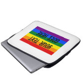 Rainbow Flag "creëer Your Own" Aangepaste tekst Laptop Sleeve (Voorkant onderkant)