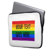 Rainbow Flag "creëer Your Own" Aangepaste tekst Laptop Sleeve (Voorkant Links)
