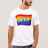 Rainbow Flag DIVA fabulous Gay Pride LGBTQ T-shirt (Voorkant)